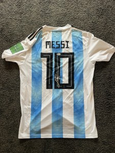 Lionel Messi Argentina home Signed Football Shirt Beckett authenticated for sale on Ebay