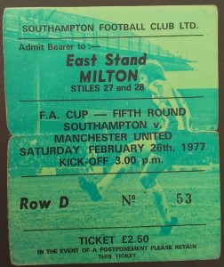 Southampton v Manchester United  FA Cup 5th Round 1977 for sale on Ebay