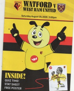 WATFORD V WEST HAM UNITED 26/27 JUNIOR HORNET  for sale on Ebay