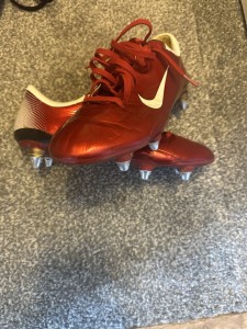 Nike Mercurial Vapor MV Football Boots SG Size 8 Metallic Red & White for sale on Ebay