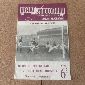 1953 Hearts Of Midlothian V Tottenham Hotspur Charity Match for sale on Ebay