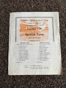 Norwich City V Ipswich Town Football Programme Pre Season Friendly 4/8/1971 for sale on Ebay