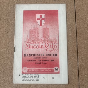 1955 Lincoln City V Manchester United Friendly Match for sale on Ebay
