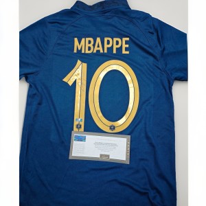 Kylian Mbappe Signed 2022 France Home Shirt PANINI AUTHENTIC COA for sale on Ebay