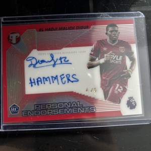 Topps Pristine PL Personal Endorsements El Hadji Malick Diouf Auto /5 West Ham for sale on Ebay