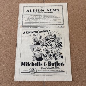 1947 West Bromwich Albion V Tottenham Hotspur for sale on Ebay