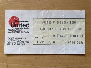 Rare 20th Oct 1979 Manchester United Ipswich Town Match Ticket Stub 1979/80. for sale on Ebay