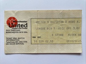 Rare 6th Oct 1979 Manchester United Brighton & Hove Albion Match Ticket 1979/80. for sale on Ebay