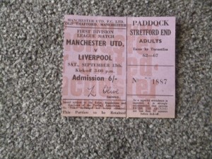 Manchester United Man Utd v Liverpool 1969/70 Football Match Ticket for sale on Ebay