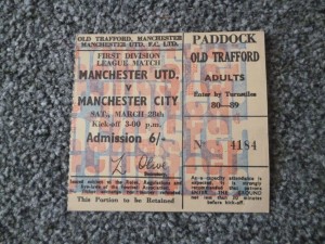 Manchester United Man Utd v Man City 1969/70 Football Match Ticket for sale on Ebay