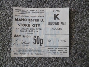 Manchester United Man Utd v Stoke City 1971/72 Football Match Ticket for sale on Ebay