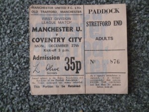 Manchester United Man Utd v Coventry City 1971/72 Football Match Ticket for sale on Ebay