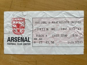Rare 2nd May 1983 Arsenal v Manchester United Match Ticket Stub 1982/83. for sale on Ebay