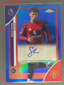 2026 Topps Chrome Premier League Shea Lacey RC Blue Auto /150 Manchester United for sale on Ebay