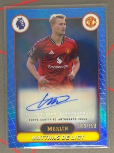 2025-26 Merlin Premier League Matthijs De Ligt Blue Auto /150 Manchester United for sale on Ebay