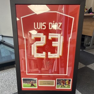 Luis Díaz Signed No. 23 Football Shirt Framed w/ Certificate of Authenticity for sale on Ebay