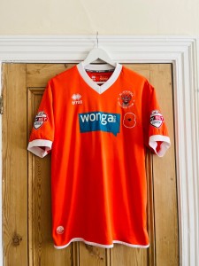 Blackpool FC Matchworn Signed Poppy Shirt 2013/14 Ricardo Fuller vs Ipswich home for sale on Ebay