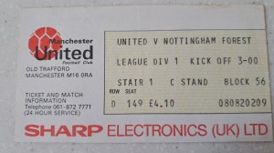 Manchester United v Notts Forest ticket stub 84 for sale on Ebay