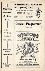 Hereford United Reserves v Wolves 'A' (Birmingham League 29.11) 1952/1953 for sale on Ebay