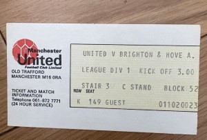 Manchester United V Brighton & Hove Albion Ticket Stub 1979 for sale on Ebay