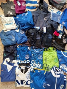 EVERTON FC joblot bundle shirts, playerworn, retro, vintage, rare, ADULT SIZES for sale on Ebay
