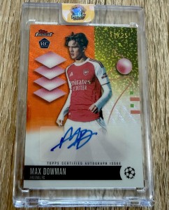 Topps Finest Max DOWMAN RC Auto 11/25 Arsenal FC for sale on Ebay