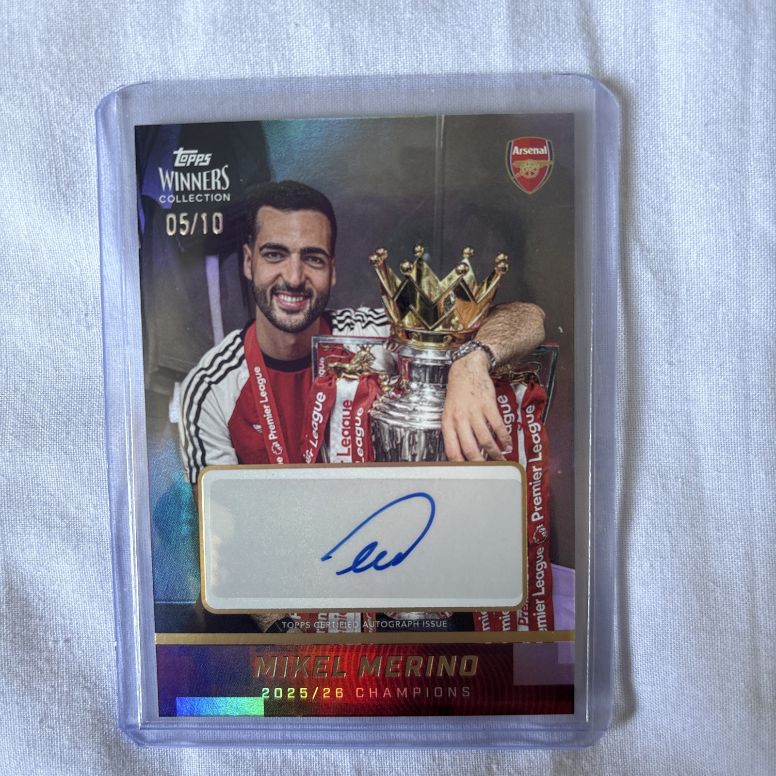 Topps Arsenal Winners Collection 2026 Mikel Merino Auto 05/10 Title Celebrations for sale on Ebay
