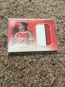 Topps Arsenal Winners Collection Ricardo Calafiori Match Worn Patch Auto 3/5 for sale on Ebay