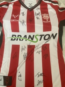 Signed Lincoln football shirt signed by the whole squad for sale on Ebay