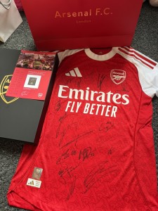Arsenal Signed 25/26 Shirt Box + Official club COA  for sale on Ebay