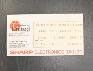 1984 MANCHESTER UNITED V WEST BROMWICH ALBION League Used Match Ticket Stub RARE for sale on Ebay