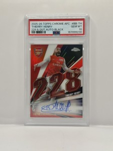 Thierry Henry Topps Chrome Arsenal 2025-26 228 & Out Auto 08/10 PSA 10 RARE for sale on Ebay