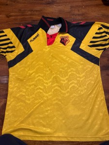 Hummel Watford Home Football Shirt Yellow Adults XL Short Sleeve 1993/4 for sale on Ebay