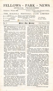 WALSALL v Ipswich Town (War League South 12.09) 1945/1946 for sale on Ebay