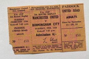 1969 - Manchester United V Birmingham City - Rare Full Ticket Stub for sale on Ebay