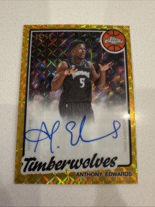 2026 Topps Chrome Anthony Edwards Geometric GOLD Auto On Card #  /50 SSP Wolves for sale on Ebay