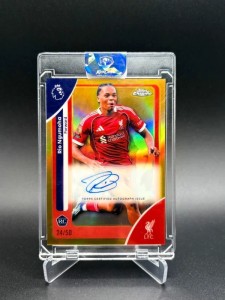 2026 Topps Chrome EPL Rio Ngumoha RC On-Card Auto /50 Liverpool 24/50 Rookie for sale on Ebay