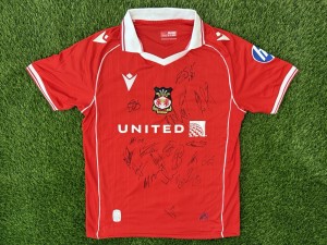 GENUINE WREXHAM A.F.C SIGNED 25/26 SHIRT FT MOORE, COADY, EXACT PROOF, BID, COA for sale on Ebay