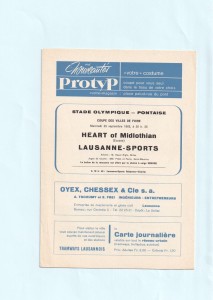 1963/64 INTER-CITIES FAIRS CUP:  LAUSANNE SPORTS v HEART OF MIDLOTHIAN / HEARTS for sale on Ebay