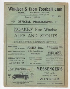1926 Friendly - WINDSOR & ETON v. FULHAM Reserves for sale on Ebay
