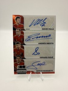 Panini World Cup Prizm 2026 Spain Quad Auto /7 Villa, Iniesta, Pique & Busquets for sale on Ebay