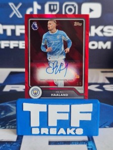 Erling Haaland red /5  Auto topps premier league flagship 2026 Manchester City  for sale on Ebay