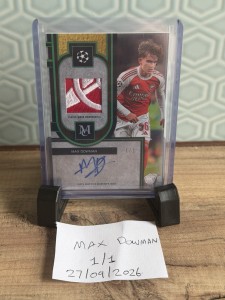 Max Dowman 2025/26 Topps Museum RC Auto Relic 1/1 Arsenal Player-Worn Rookie for sale on Ebay