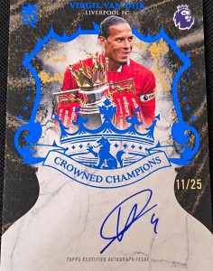 Topps Royalty PL26/27 CrownedChampions Virgil van Dijk Liverpool Autograph 11/25 for sale on Ebay