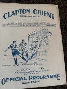 Clapton Orient V Norwich City Football Programme League Div 3 South 30/12:1933 for sale on Ebay