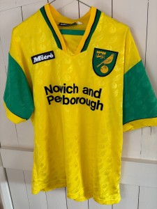 Norwich City FC home shirt season 1996/97 size 38/40 for sale on Ebay