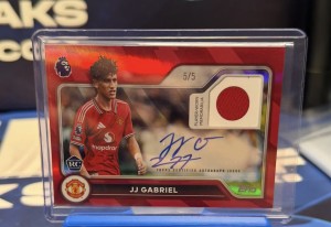 JJ Gabriel rc Patch Auto /5 Manchester United Topps flagship premier league 2027 for sale on Ebay