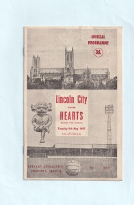1966/67 FRIENDLY : LINCOLN CITY v HEART OF MIDLOTHIAN / HEARTS ON 9TH MAY 1967 for sale on Ebay
