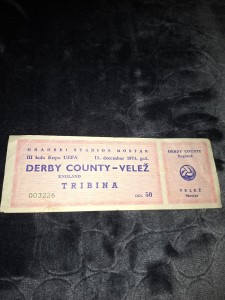 Used ticket FK Velez Mostar Vs FC Derby County 11.12.1974 for sale on Ebay