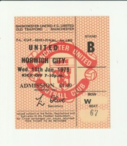 1974/75 MANCHESTER UNITED v NORWICH CITY (League Cup Semi Final) STAND B for sale on Ebay